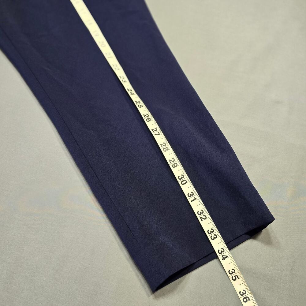 BHFO Blue Pants NEW Stretch Flat Front Straight Trousers Women's Size 10 Petite - Picture 7 of 13